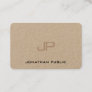 Trendy Elegant Monogram Premium Real Kraft Paper Business Card