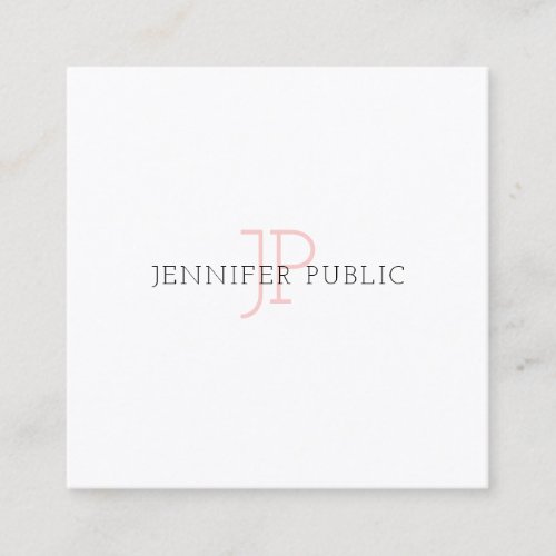 Trendy Elegant Monogram Sleek Design Luxury Modern Square Business Card