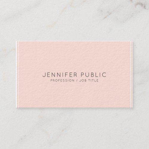 Trendy Elegant Monogrammed Blush Pink Luxury Business Card