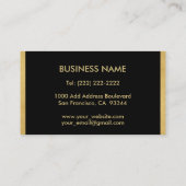 Trendy Elegant Monogrammed Gold Black Initial 'W' Business Card (Back)