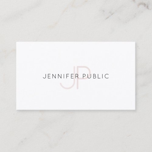 Trendy Elegant Monogrammed Modern Design Plain Business Card