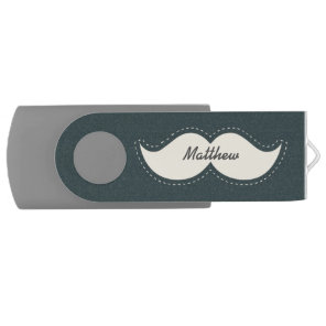 Trendy Elegant Mustache Personalised Flash Drive