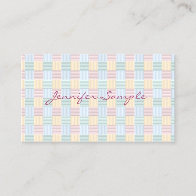 Trendy Elegant Pastel Colors Modern Simple Design Business Card (Front)