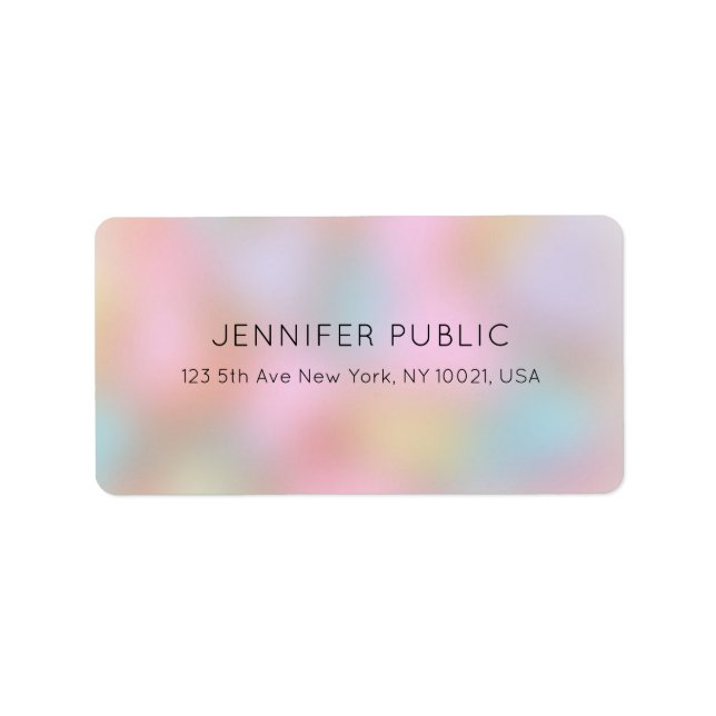 Trendy Elegant Pastel Colors Modern Template Label (Front)