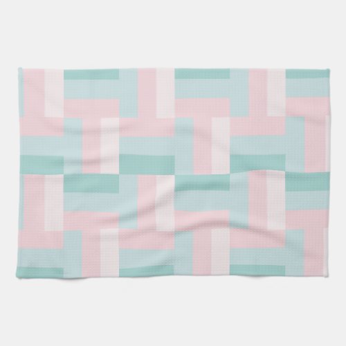 Trendy Elegant Pink Blue Green Pastel Colors Kitchen Towel