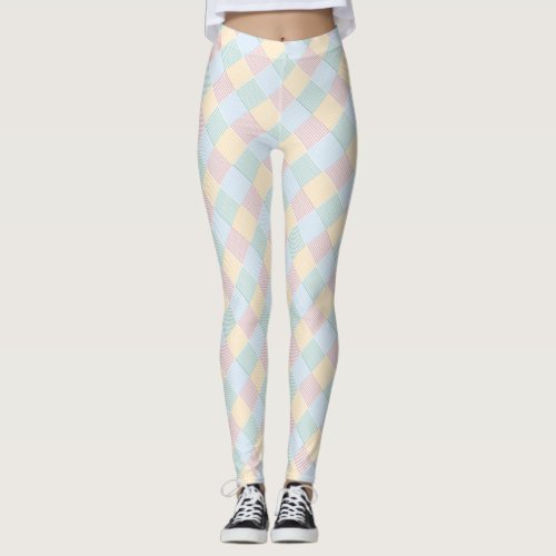 Trendy Elegant Pink Rose Blue Green Yellow White Leggings