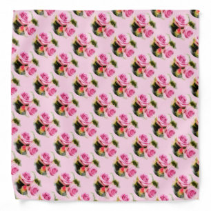 Trendy Elegant Pink Roses Template Nature Flowers Bandana