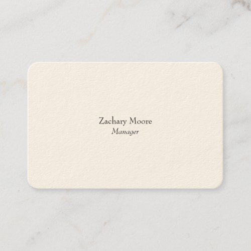 Trendy elegant plain simple minimalist white business card