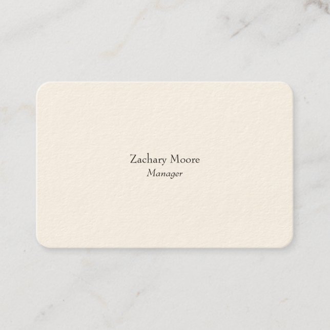 Trendy elegant plain simple minimalist white business card (Front)