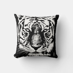 Trendy Elegant Pop Art Tiger Head Modern Template Throw Pillow