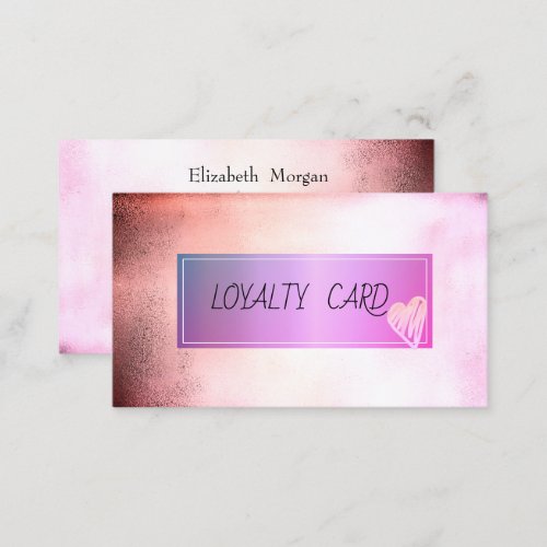 Trendy Elegant Professional Frame Hearts Mettalic Loyalty Card