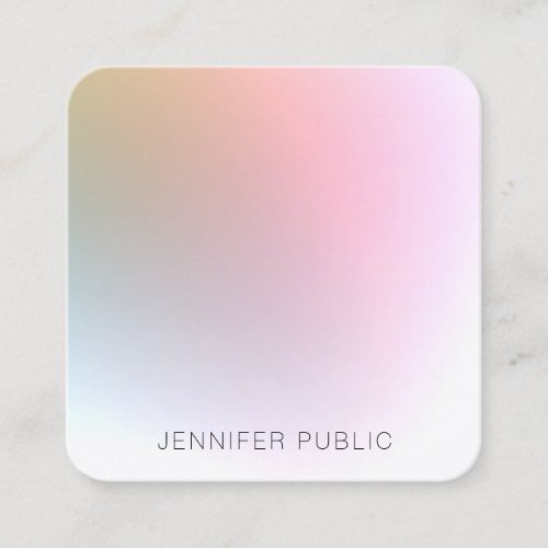 Trendy Elegant Professional Modern Colorful Design Square Business Card