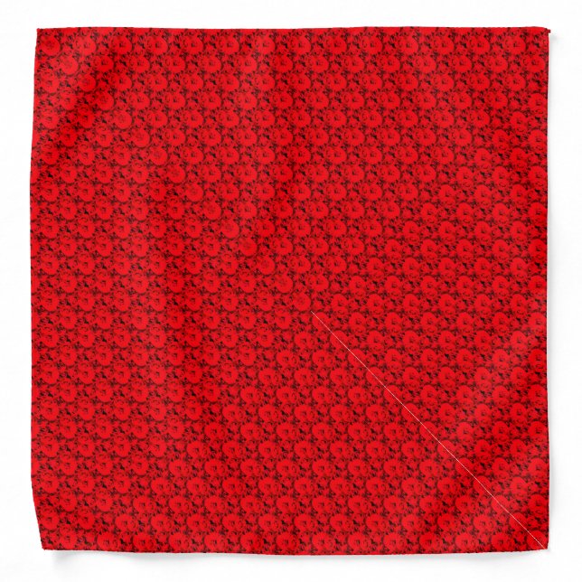 Trendy Elegant Red Roses Template Nature Flowers Bandana (Front)