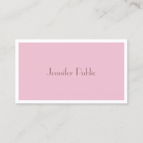Trendy Elegant Rose Color Modern Design Template Business Card