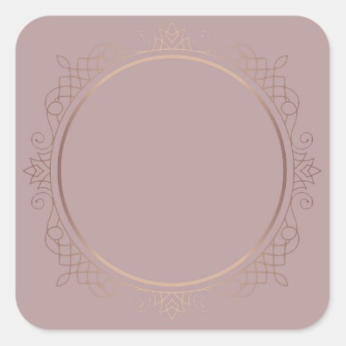 Trendy Elegant Rose Gold Blank Modern Template Square Sticker