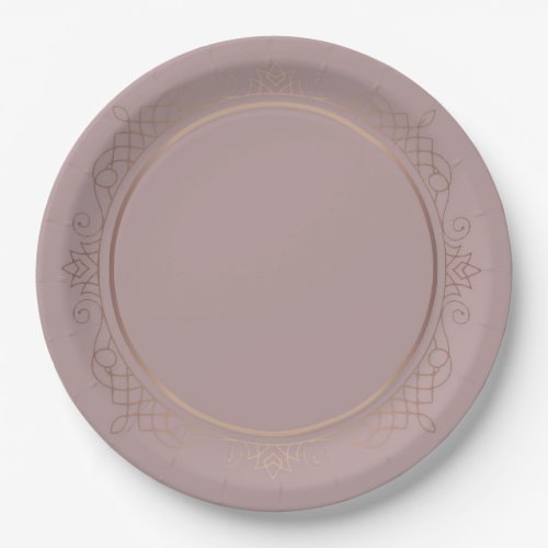 Trendy Elegant Rose Gold Custom Blank Template Paper Plates