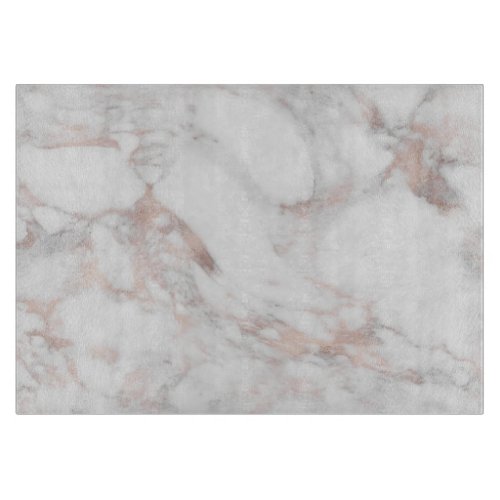 Trendy Elegant Rose Gold White Marble Template Cutting Board
