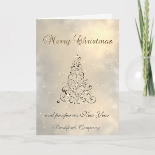 Trendy  Elegant Shiny  Christmas  TreeCorporate Holiday Card