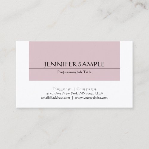 Trendy Elegant Sleek Design Modern Plain Luxury Business Card