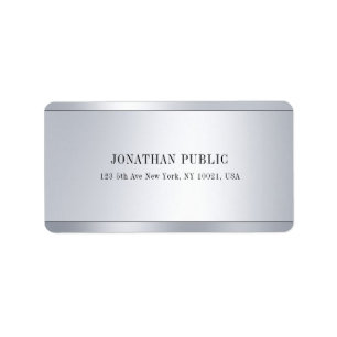Trendy Elegant Sleek Modern Silver Glamor Address Label