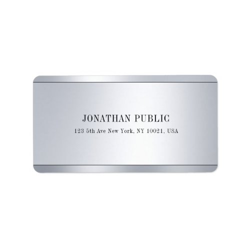 Trendy Elegant Sleek Modern Silver Glamor Address Label