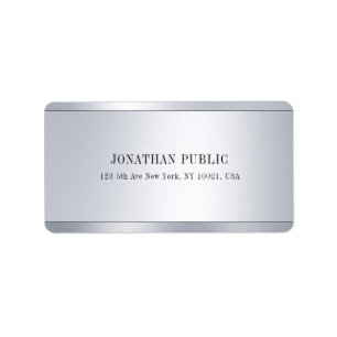 Trendy Elegant Sleek Modern Silver Glamour Address Label
