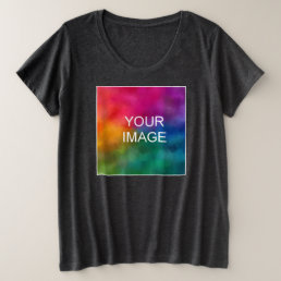 Trendy Elegant Smoke Color Template Upload Image Plus Size T-Shirt