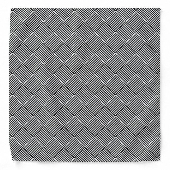 Trendy Elegant Template Black White Striped Bandana (Front)