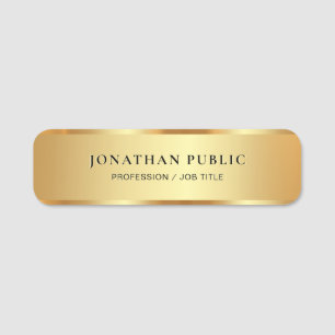 Trendy Elegant Template Gold Glamour Luxury Name Tag