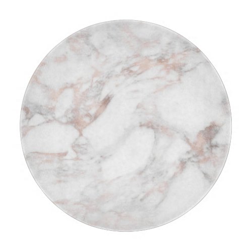 Trendy Elegant Template White Rose Gold Marble Cutting Board