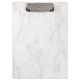 Trendy Elegant White Marble Modern Template Cool Clipboard