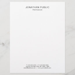 Trendy Elegant White Modern Simple Template Letterhead