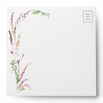 Trendy Elegant Wildflower Floral Wedding Envelope