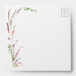 Trendy Elegant Wildflower Floral Wedding Envelope