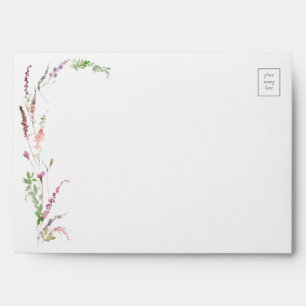 Trendy Elegant Wildflower Floral Wedding Envelope