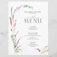 Isabelle  Floral Wedding Menu Cards, Wildflower Decor, Modern Classic  Table Elegant Menus Printed - Yahoo Shopping