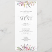 Isabelle  Floral Wedding Menu Cards, Wildflower Decor, Modern Classic  Table Elegant Menus Printed - Yahoo Shopping