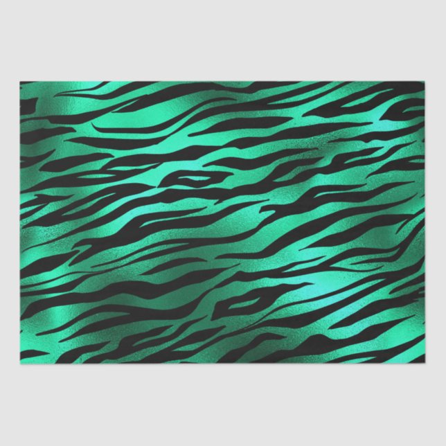 Trendy Emerald Green Animal Print Tissue Paper (Front)