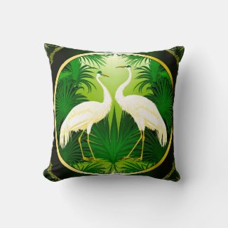 Trendy Emerald Green Crane Love Birds 