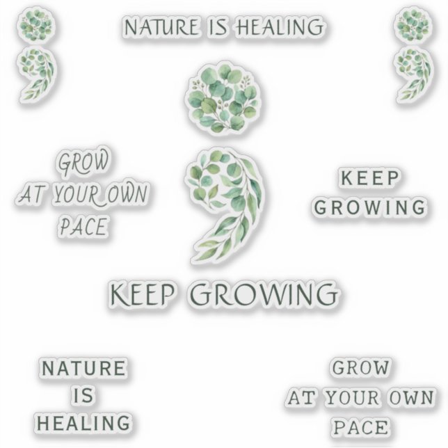 Trendy Encouraging Semicolon Positive Planner Pack Sticker (Front)