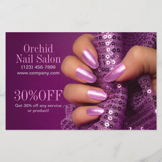 Trendy Esthetician SPA Nail Salon Price Lists Flyer (Front)