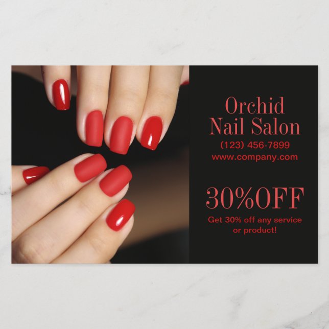 Trendy Esthetician SPA Nail Salon Price Lists Flyer (Front)