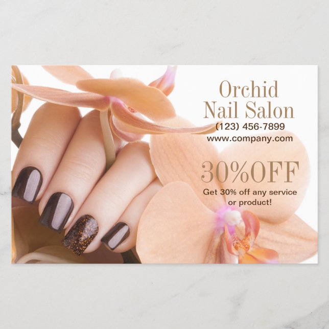 Trendy Esthetician SPA Nail Salon Price Lists Flyer (Front)