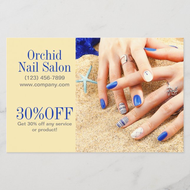 Trendy Esthetician SPA Nail Salon Price Lists Flyer (Front)