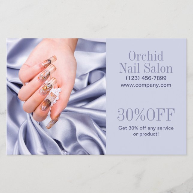 Trendy Esthetician SPA Nail Salon Price Lists Flyer (Front)