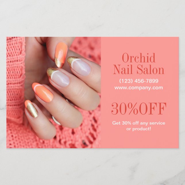 Trendy Esthetician SPA Nail Salon Price Lists Flyer (Front)