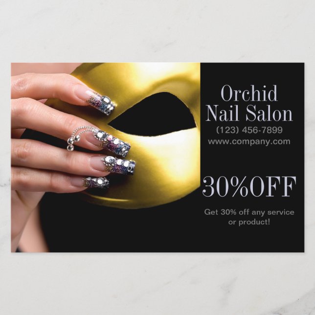 Trendy Esthetician SPA Nail Salon Price Lists Flyer (Front)