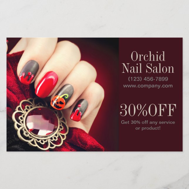 Trendy Esthetician SPA Nail Salon Price Lists Flyer (Front)