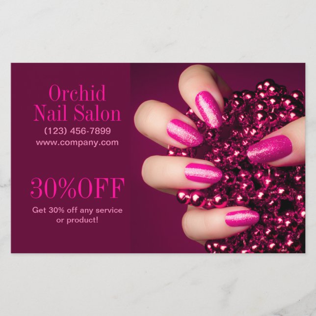 Trendy Esthetician SPA Nail Salon Price Lists Flyer (Front)