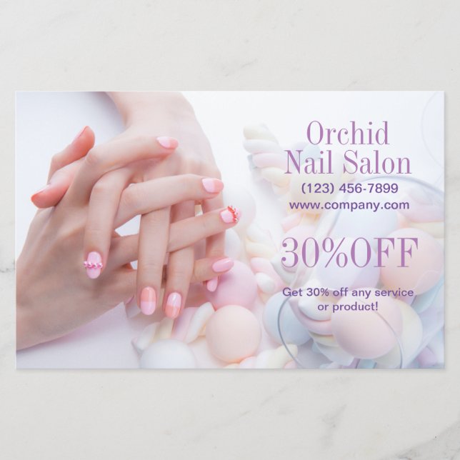 Trendy Esthetician SPA Nail Salon Price Lists Flyer (Front)